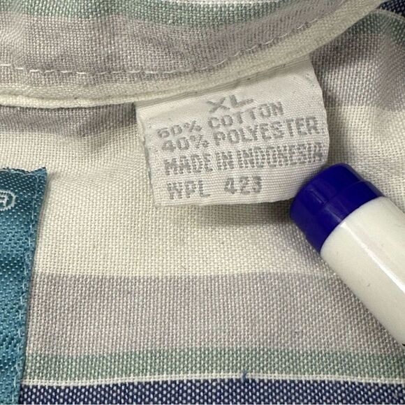 LEVI’S Men’s Vintage Striped Casual Button Down Short Sleeve Top Sz XL - Picture 8 of 9